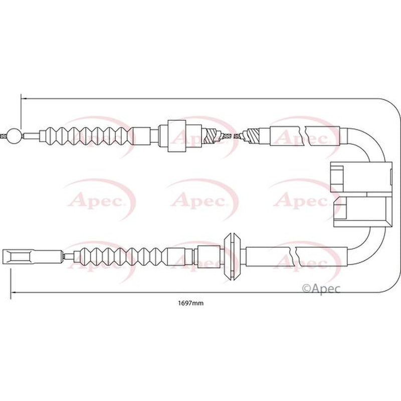 Apec Handbrake Cable Left Rear CAB1205