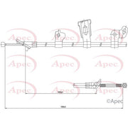 Apec Handbrake Cable Left Rear CAB1443