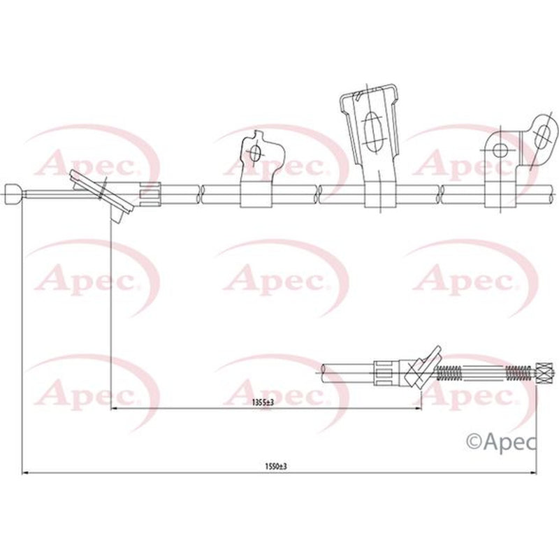 Apec Handbrake Cable Left Rear CAB1443