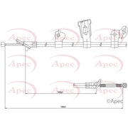 Apec Handbrake Cable Left Rear CAB1443