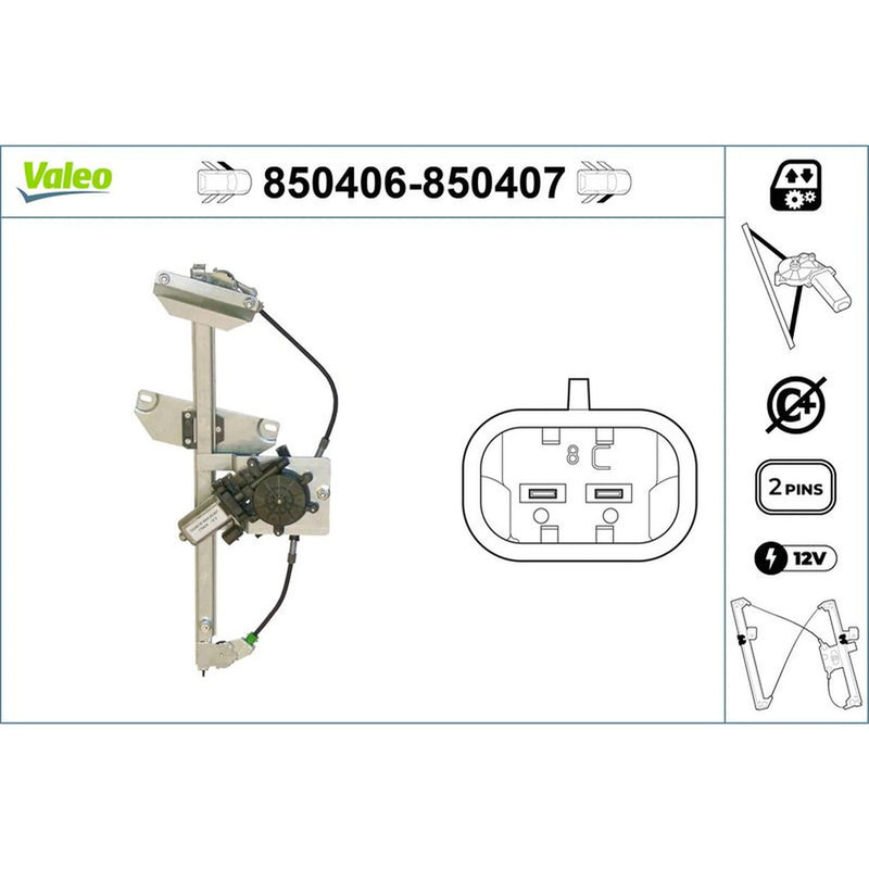 Valeo Electric Window Regulator Lifter Left Front 850406