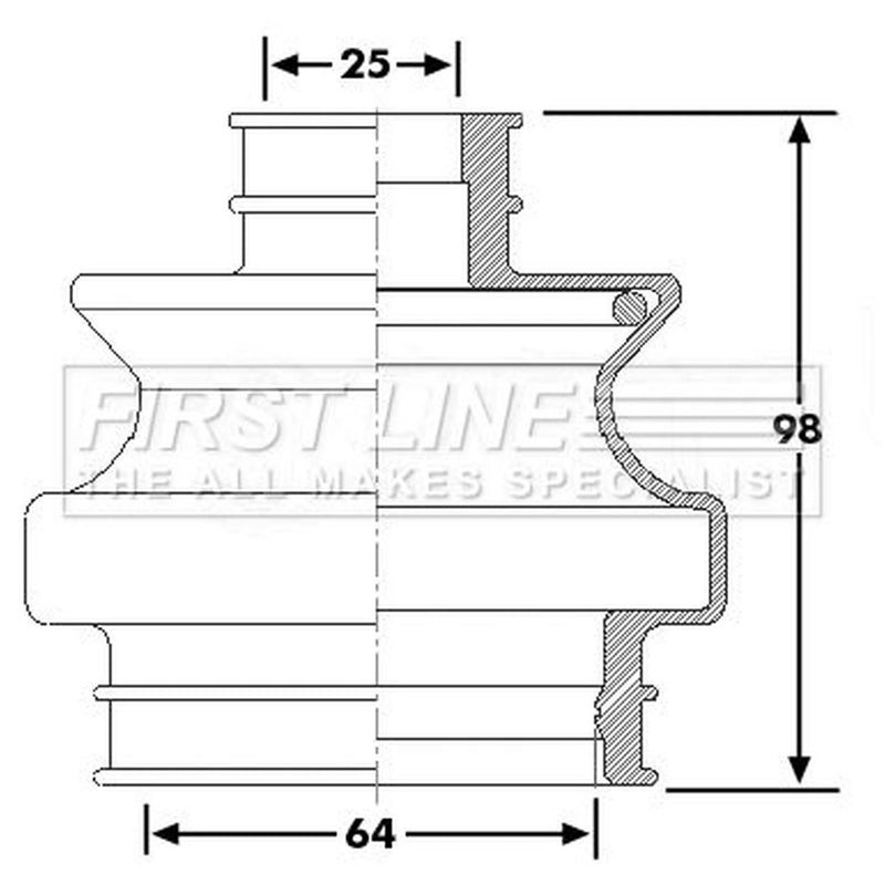 First Line Drive Shaft Bellow Kit Front Left FCB6263