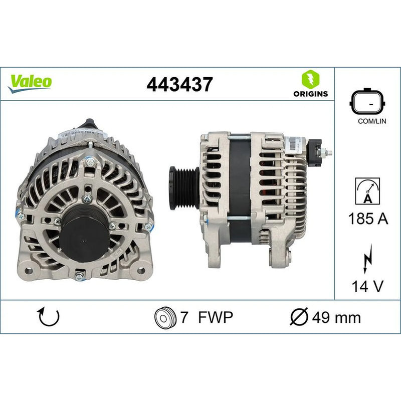 Valeo Car Alternator 12V 443437