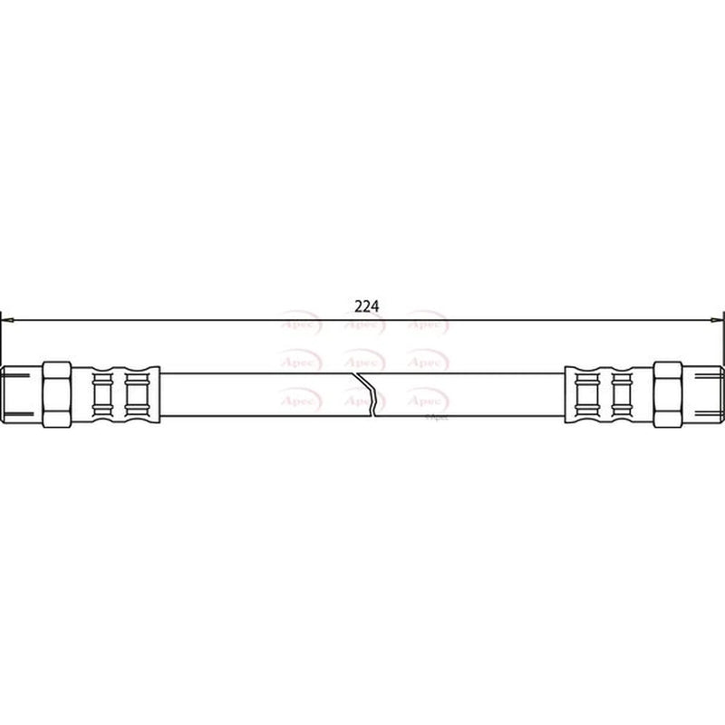 Apec Brake Hydraulic Hose Line Rear HOS3442