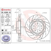 Brembo 2 x Aluminium Front Brake Disc Hub Brake Discs 09.A299.43