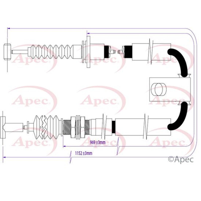 Apec Handbrake Cable Left Rear CAB1277
