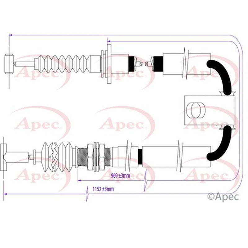 Apec Handbrake Cable Left Rear CAB1277