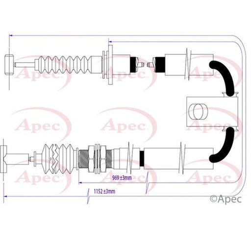 Apec Handbrake Cable Left Rear CAB1277