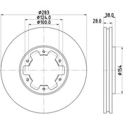 Mintex 2 x Front Brake Discs MDC2397