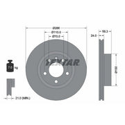 Textar 2 x Vented Front Brake Discs 92066903