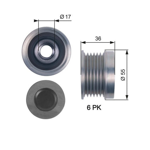 Gates Alternator Overrunning Freewheel Clutch OAP7138