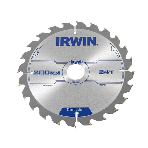 IRWIN® Construction Circular Saw Blade 200 x 30mm x 24T ATB - 1897201