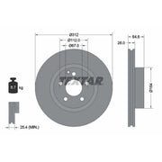 Textar 2 x Vented Front Brake Discs 92115305