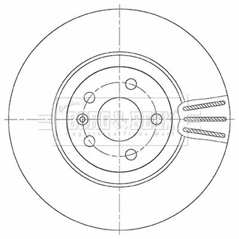 Borg & Beck 2 x Vented Front Brake Discs BBD6148S