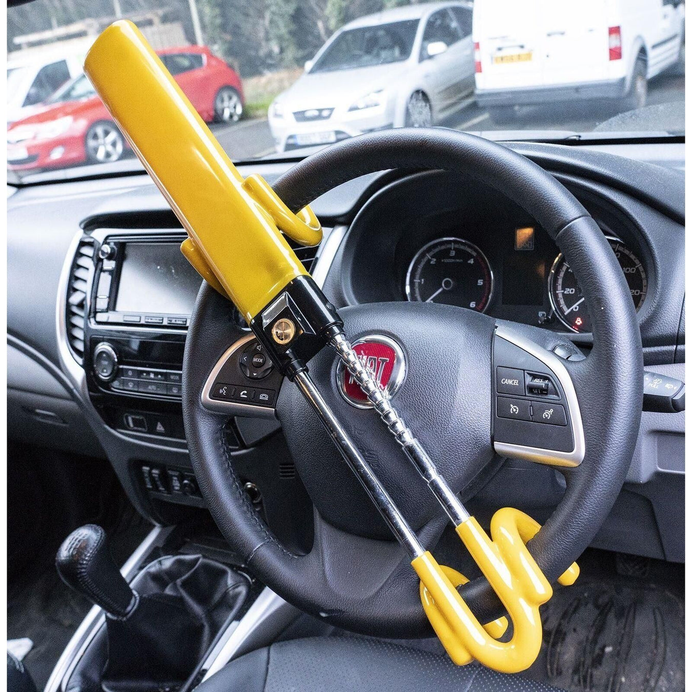 SW Heavy Duty Car Van Steering Wheel Lock High Security Anti Theft Twin Bar Hook Streetwize  - Town Parts