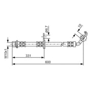 Bosch Brake Hydraulic Hose Line Front Right 1 987 476 106