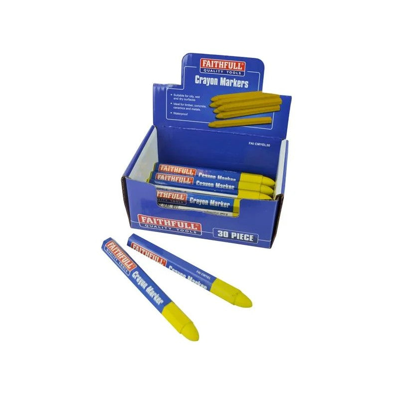 Faithfull Crayon Marker Yellow (CDU 30) - FAICMYEL30