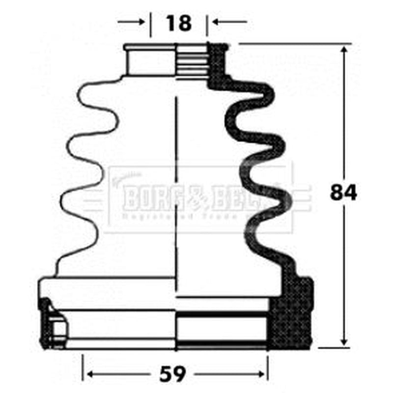 Borg & Beck Drive Shaft Bellow Kit Front Right BCB2820