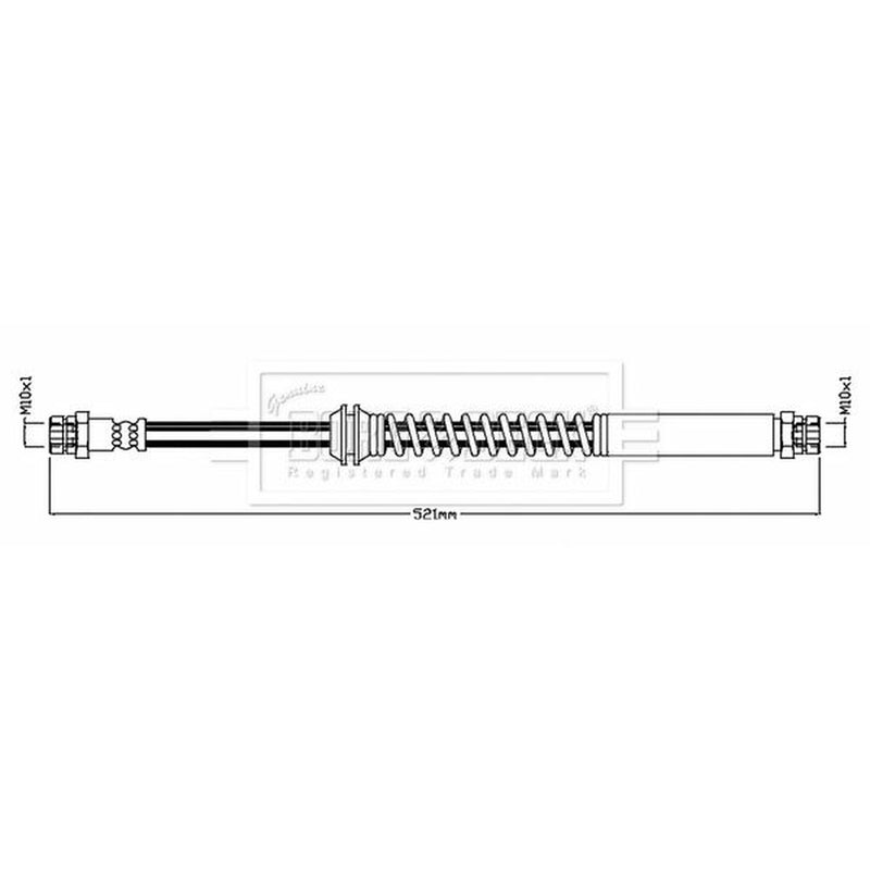 Borg & Beck Brake Hydraulic Hose Line Rear Left BBH8750