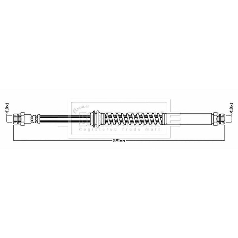 Borg & Beck Brake Hydraulic Hose Line Rear Left BBH8750