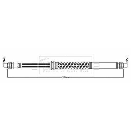 Borg & Beck Brake Hydraulic Hose Line Rear Left BBH8750