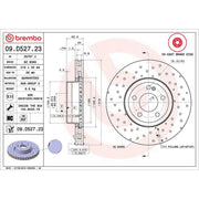 Brembo 2 x Steel Front Brake Disc Hub Brake Discs 09.D527.23