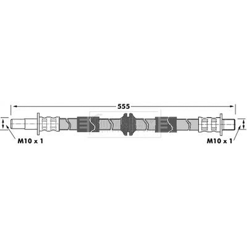 Borg & Beck Brake Hydraulic Hose Line Front Left BBH7305