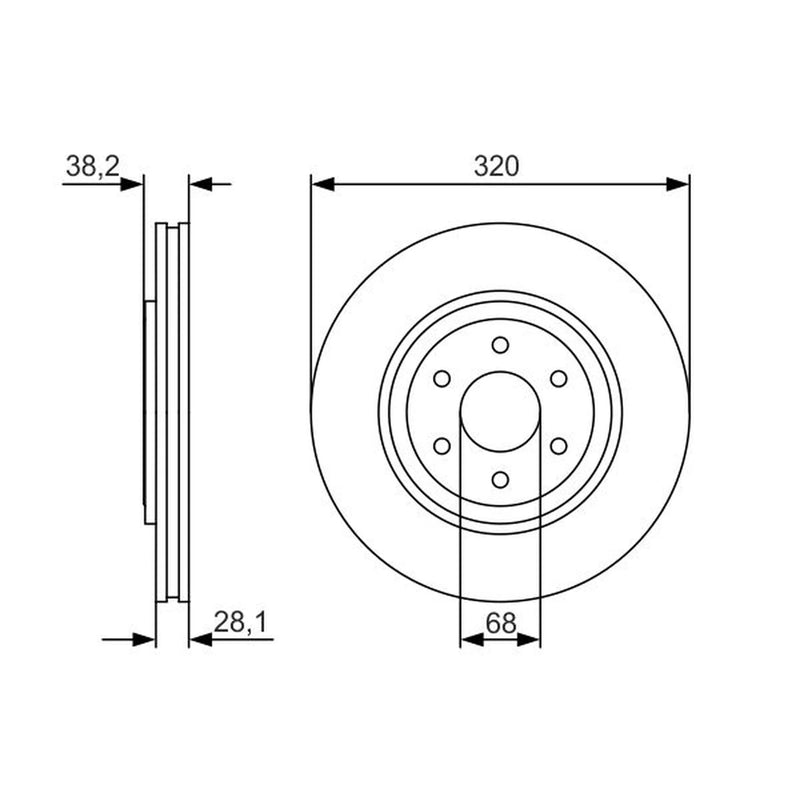 Bosch 2 x Vented Front Brake Discs 0 986 479 S35