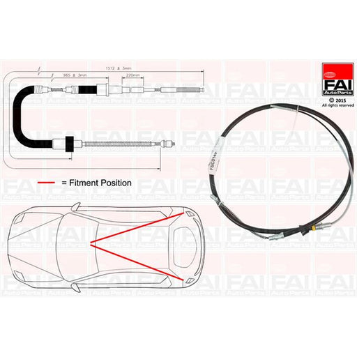 FAI Handbrake Cable Left Rear FBC0149