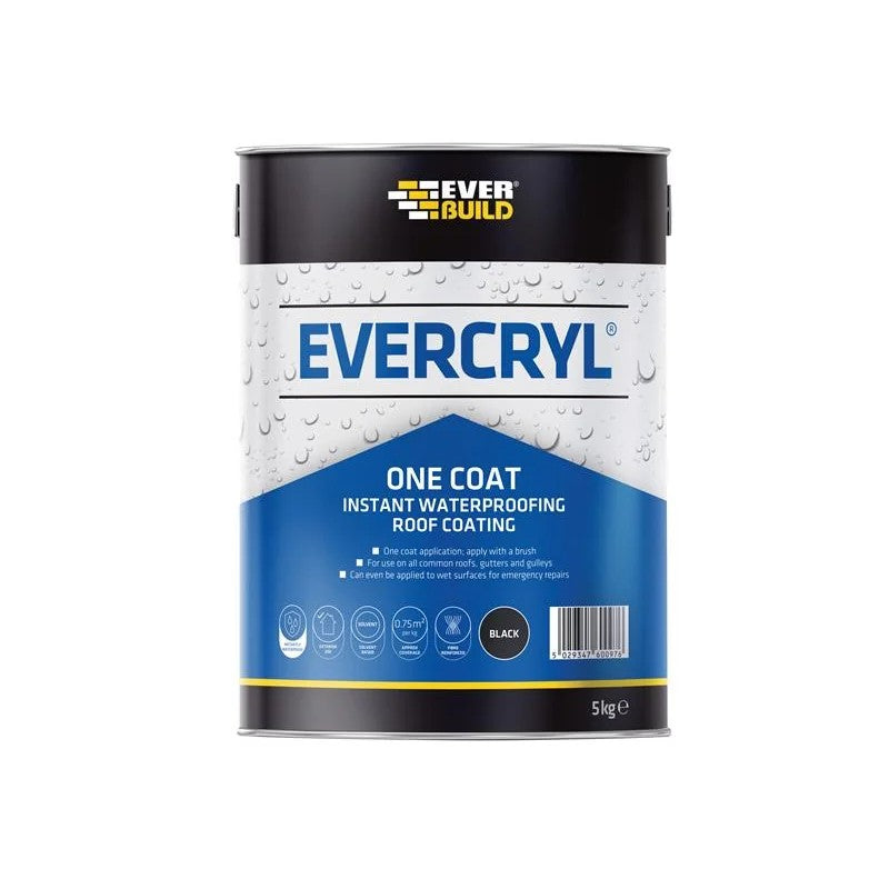 Everbuild Sika Evercryl® One Coat Black 5kg - 851479