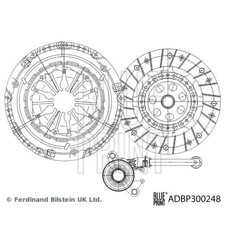 Blue Print Clutch Kit Set 3pc 226mm ADBP300248
