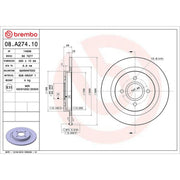 Brembo 2 x Solid Rear Brake Discs 08.A274.10