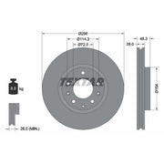 Textar 2 x Internally Vented Front Brake Discs 92180803