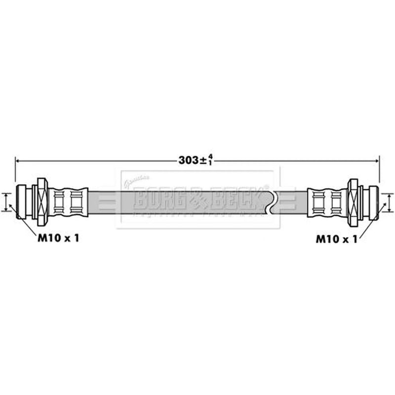 Borg & Beck Brake Hydraulic Hose Line Rear Left BBH7524