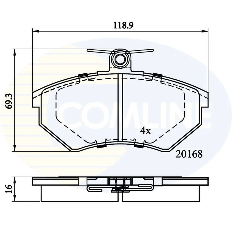 Comline 4 x Front Brake Pad Set CBP0152