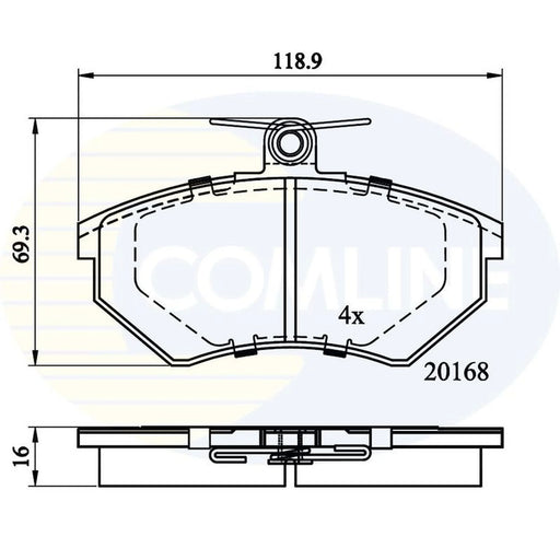 Comline 4 x Front Brake Pad Set CBP0152