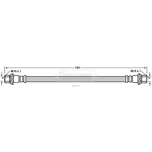 Borg & Beck Brake Hydraulic Hose Line Rear Right BBH7724