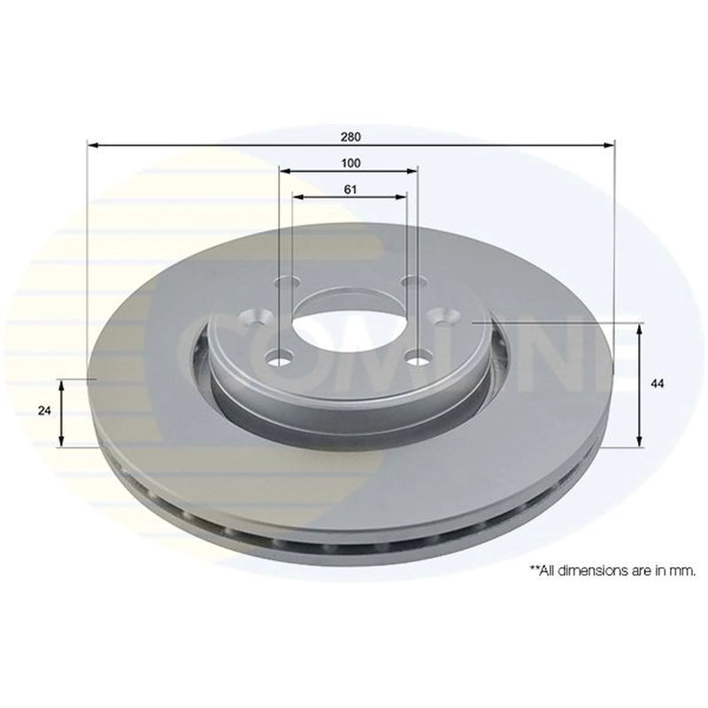 Comline 2 x Front Brake Discs ADC1517V