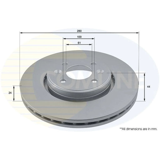 Comline 2 x Front Brake Discs ADC1517V