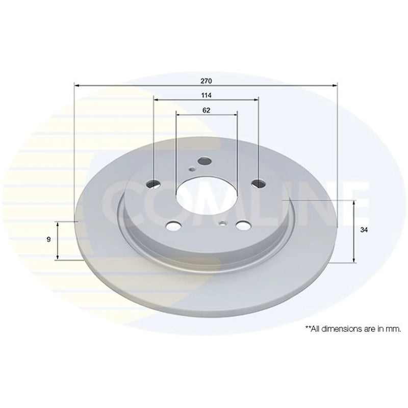 Comline 2 x Solid Rear Brake Discs ADC5282
