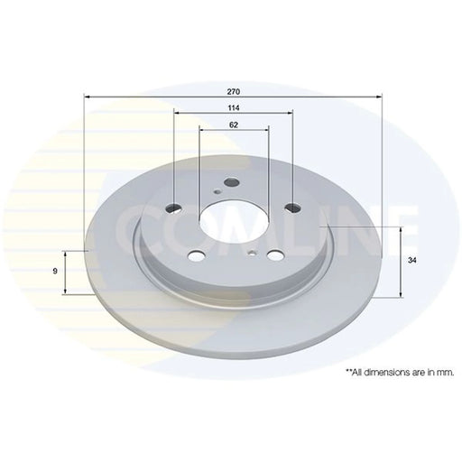 Comline 2 x Solid Rear Brake Discs ADC5282