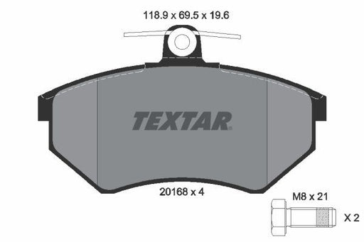 TEXTAR 2016804 Brake Pad Set Front Fits Audi A4 Seat Cordoba Ibiza Inca VW TEXTAR - Town Parts