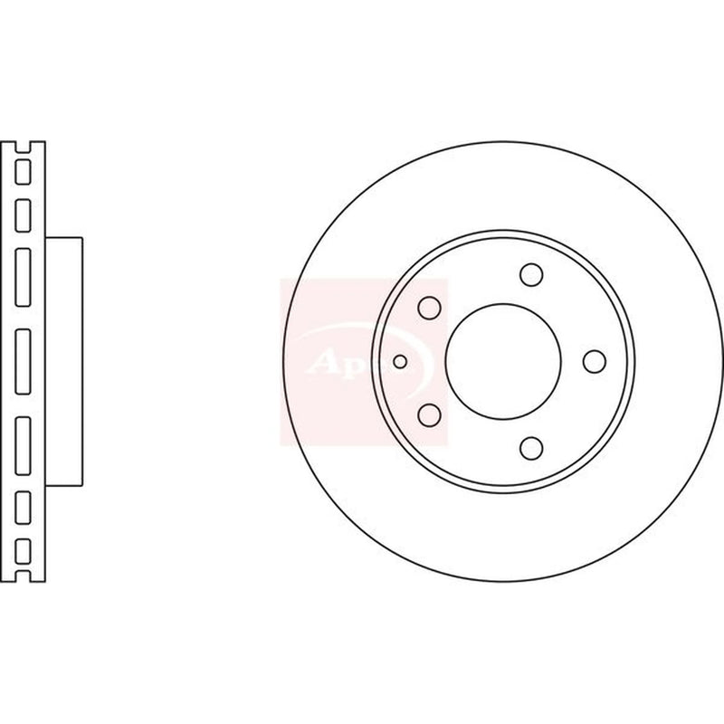 Apec 2 x Vented Front Brake Discs DSK677