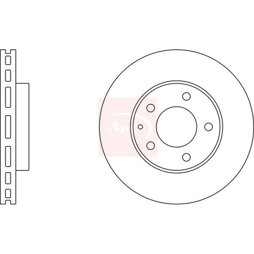 Apec 2 x Vented Front Brake Discs DSK677