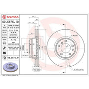 Brembo 2 x Internally Vented Front Brake Discs 09.5875.11
