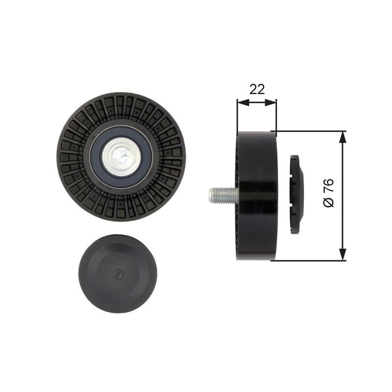 Gates V-Ribbed Belt Deflection/Guide Pulley T36389