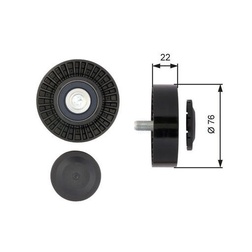 Gates V-Ribbed Belt Deflection/Guide Pulley T36389