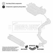 Borg & Beck Intercooler Turbo Charge Air Hose BTH1222