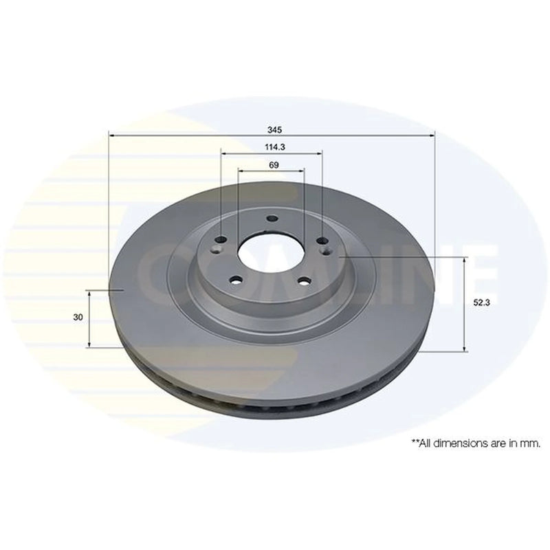 Comline 2 x Internally Vented Front Brake Discs ADC5079V