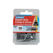 Plasplugs Regular-Duty Fixings & Screws Pack of 10 - HWRS010